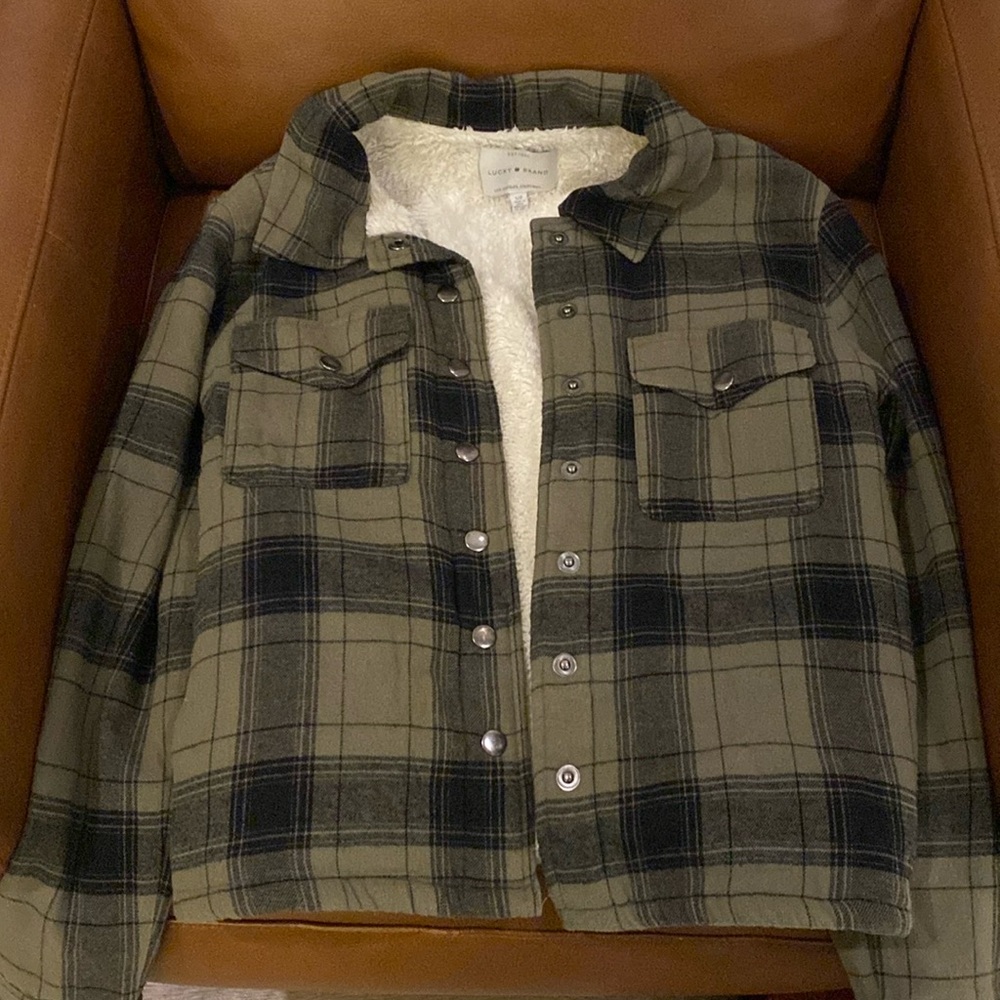 Lucky Brand green sherpa lined jacket